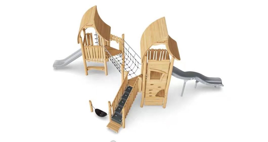 wood  Playground Sets in the  School And Park For outdoor playgrounds