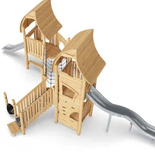 wood  Playground Sets in the  School And Park For outdoor playgrounds