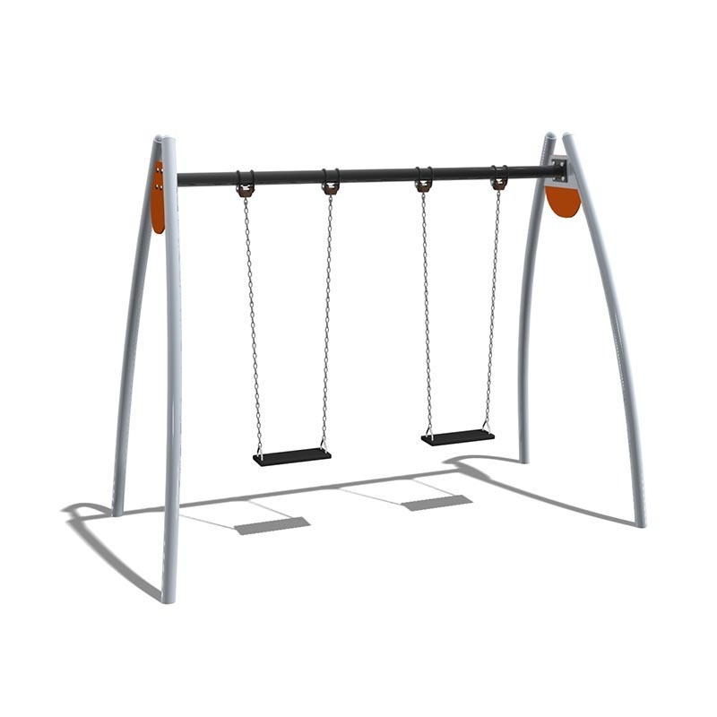 Galvanized Steel Modern Adult Outdoor Double Seat Swing Set