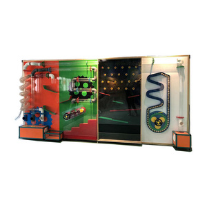 indoor event kids interactive wall mounted play system vacuum ball tube wall games