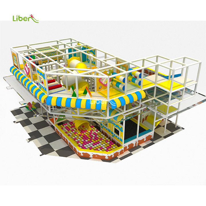 Double layered fun indoor amusement park slip jump park indoor playground