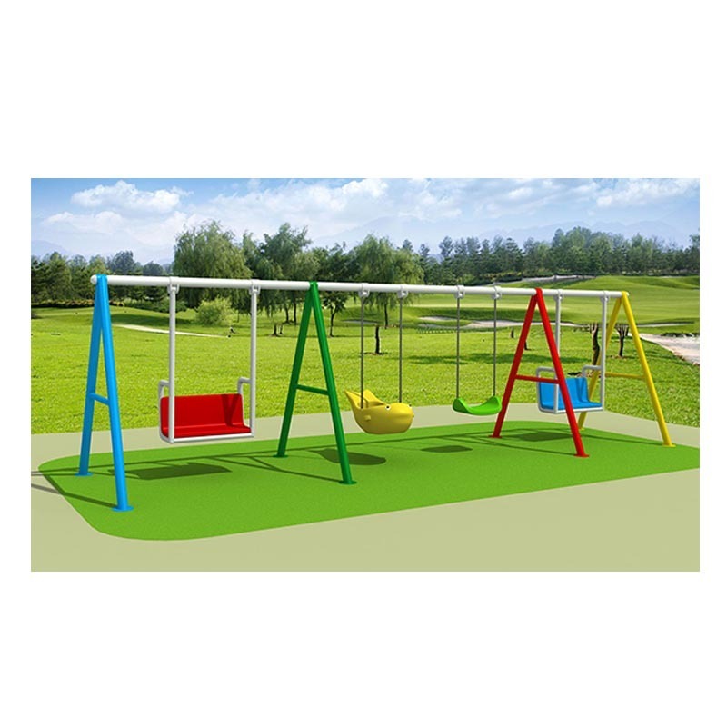 Commercial Kids Outdoor 4-Seats Swing Set, Garden Kids Swings