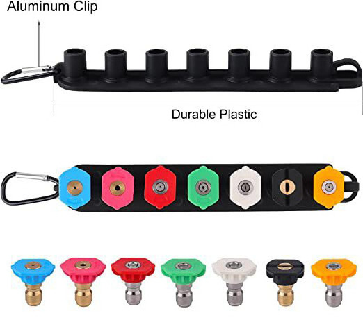 Tip Nozzles with Holder for Pressure Spray Gun 5 7 Color Foam Lance Quick Connector High Pressure Spray Nozzle