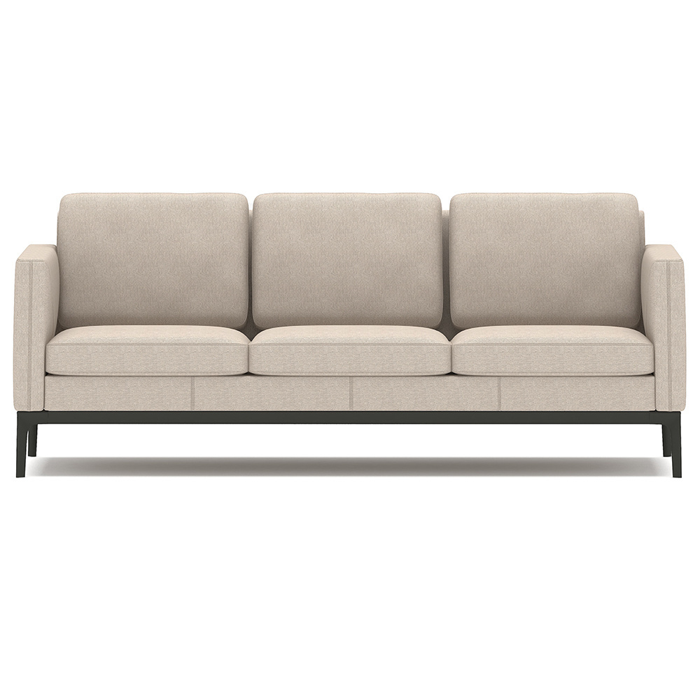 Modern furniture living room executive reception 3 seater leather couch set meeting office sofa