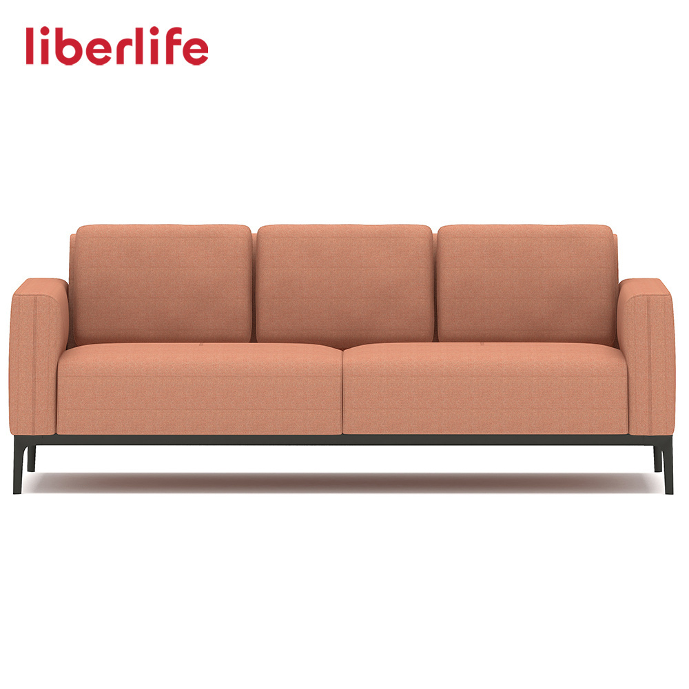 Modern furniture living room executive reception 3 seater leather couch set meeting office sofa