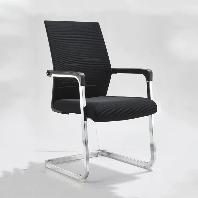 modern guest black frame mesh office chair without wheel