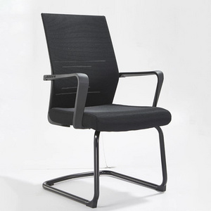 modern guest black frame mesh office chair without wheel