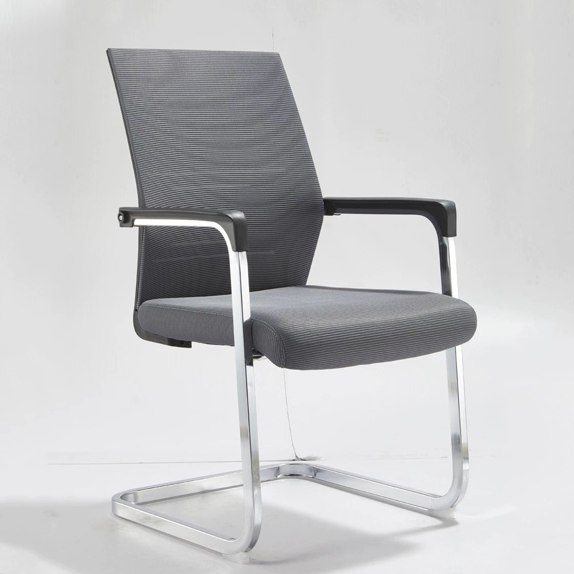 modern guest black frame mesh office chair without wheel