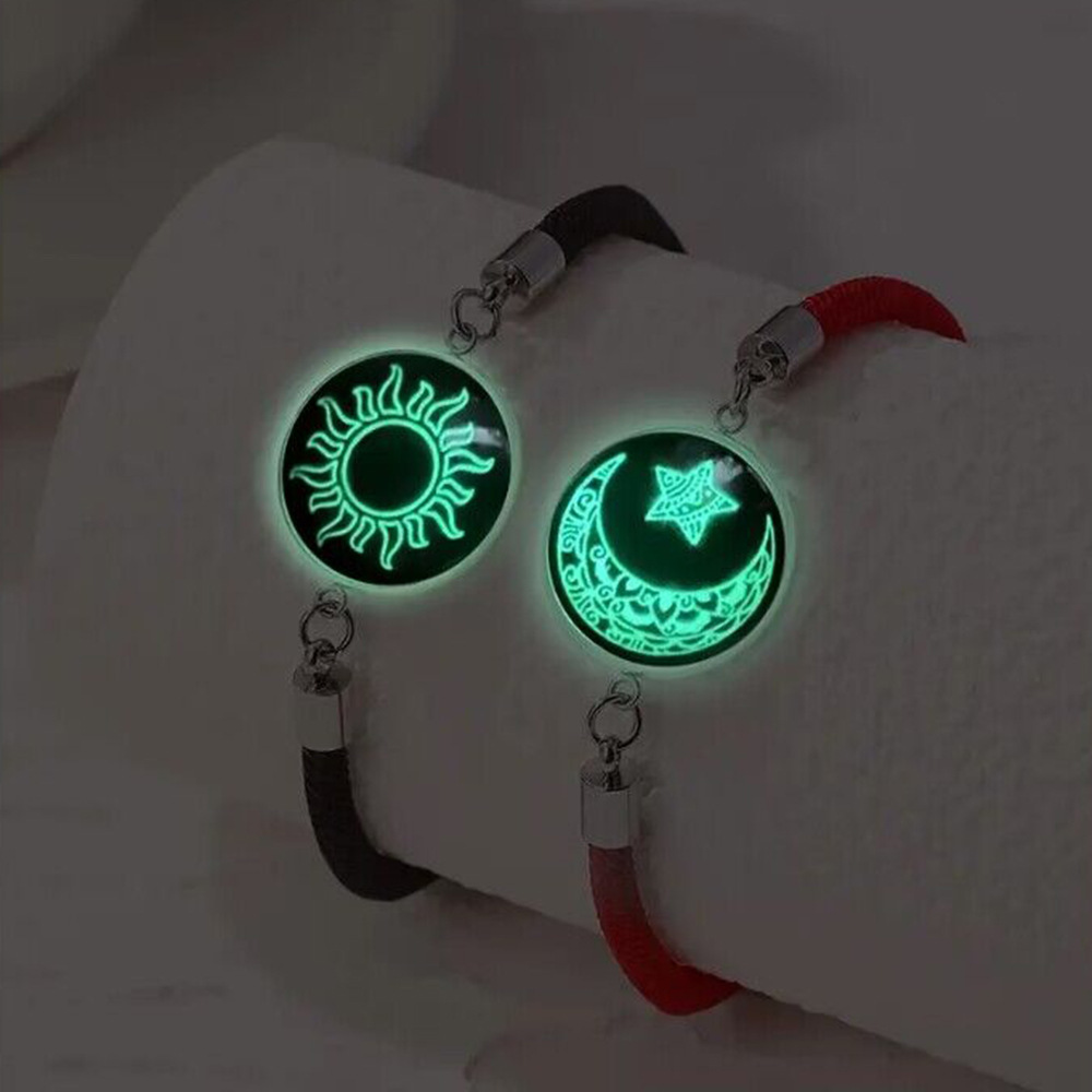 Dazgirl Hot sale long distance sun and moon  touch couple light up bracelet