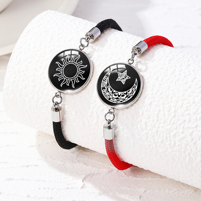 Dazgirl Hot sale long distance sun and moon  touch couple light up bracelet