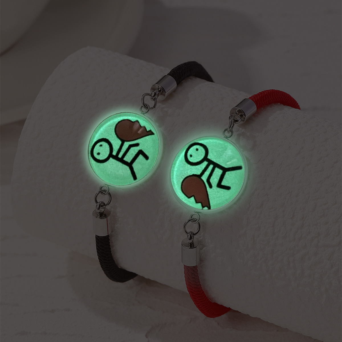 Dazgirl Hot sale long distance sun and moon  touch couple light up bracelet