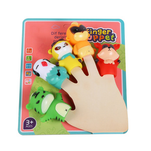 Parent-child interactive toys cut Animal Storytelling props Vinyl soft plastic Finger puppets