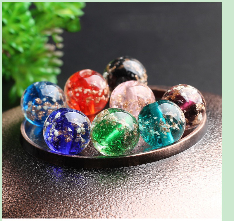 Diy jewelry accessories bracelet beads loose beads crystal Glow-in-the-dark gold sand glass beads