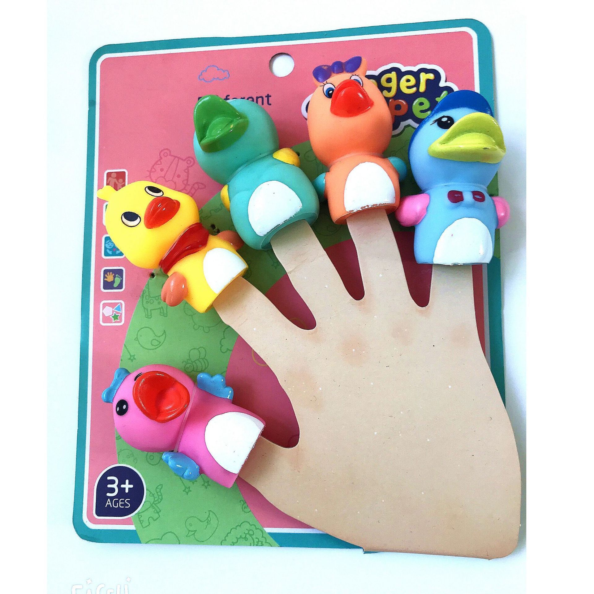 Parent-child interactive toys cut Animal Storytelling props Vinyl soft plastic Finger puppets