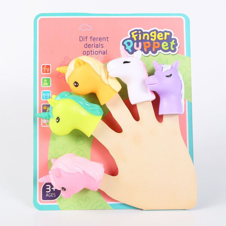 Parent-child interactive toys cut Animal Storytelling props Vinyl soft plastic Finger puppets