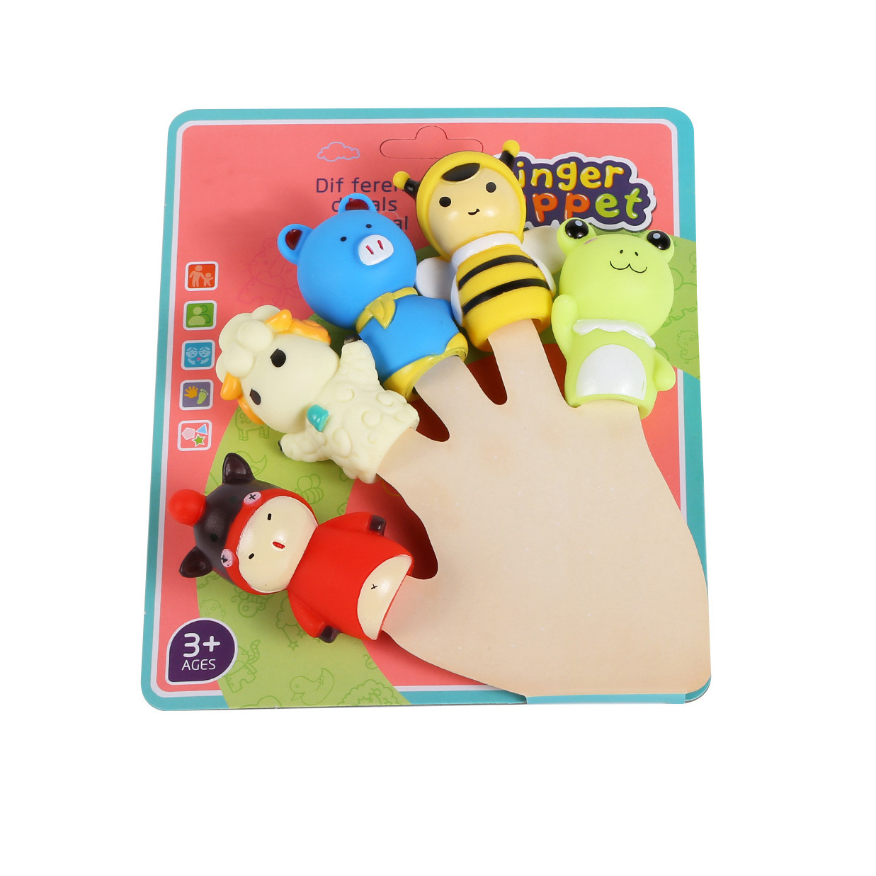 Parent-child interactive toys cut Animal Storytelling props Vinyl soft plastic Finger puppets