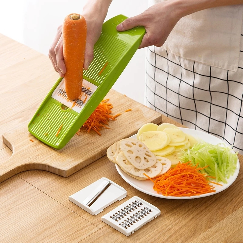 Multifunction Slicer Stainless Steel Vegetable Slicer with 3 Blades Potato Julienne Slicer Cutter