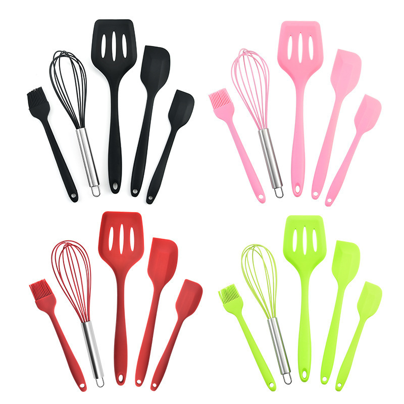 5 Pcs Silicone Kitchen Utensils Set  Nonstick Kitchen Tools Set Kitchenware Cookware Cooking Kitchen Accessories Tools Set