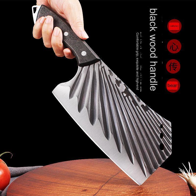 wholesale forged kitchen knife new twill chopping knife kitchen household meat slicer chopping bone knife with wood handle