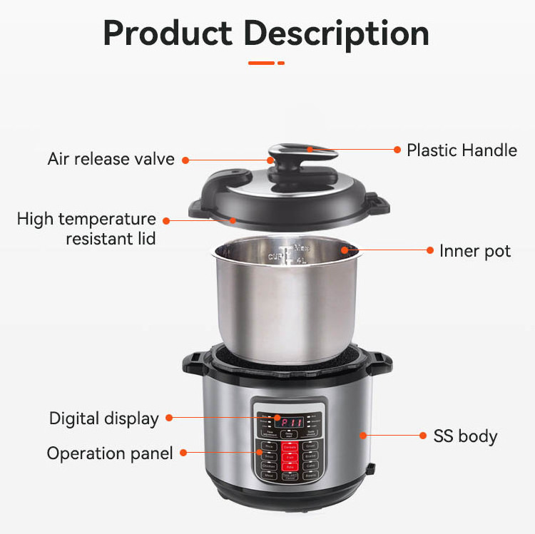 New Product 5L Micro Pressure Cookers Soup Pots Household Nonstick Stew Pot Stainless Steel Cookware low