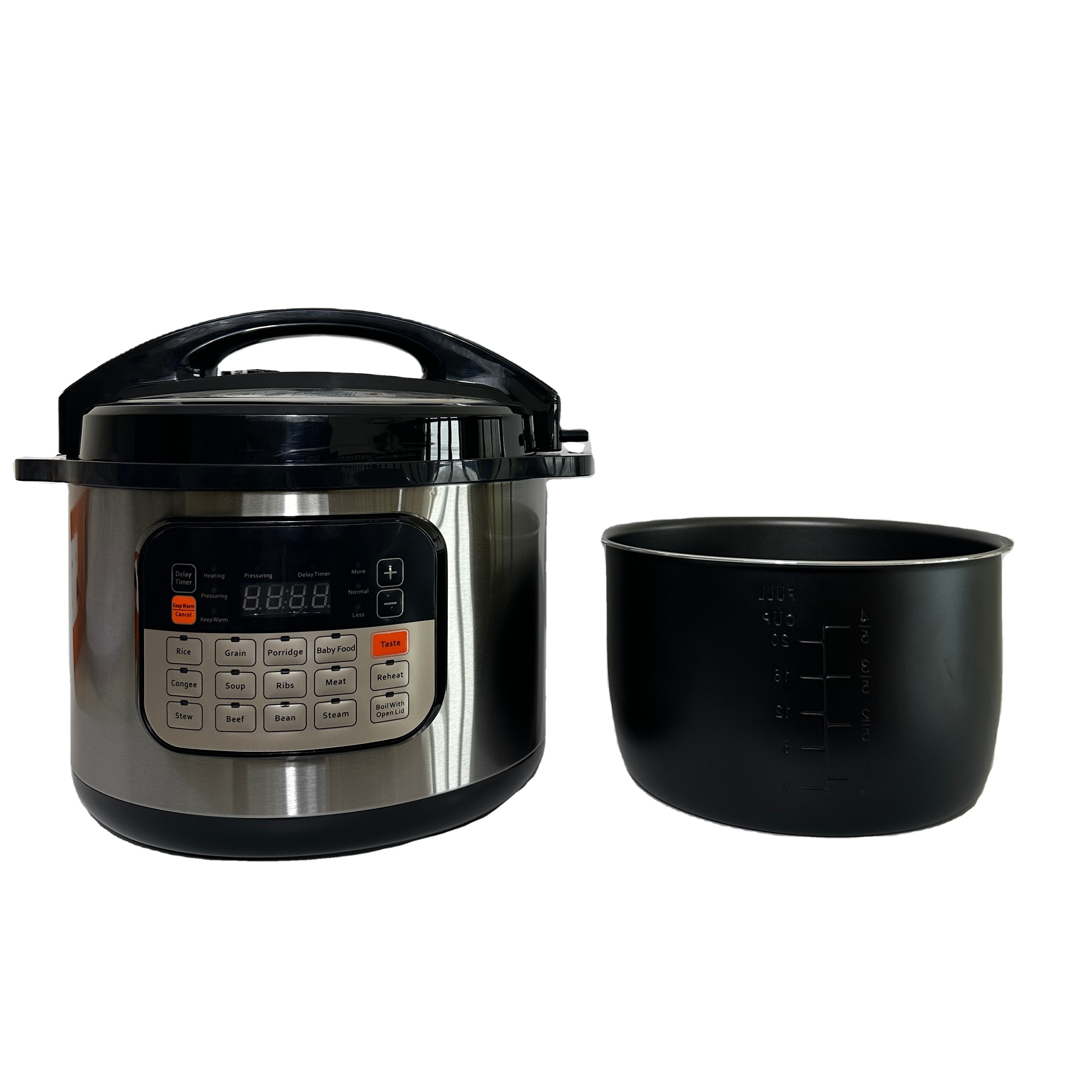 2024 hot sale New Design Electric Pressure Cooker 6L 8L Large Capacity Rice Cooker Stainless Steel Body