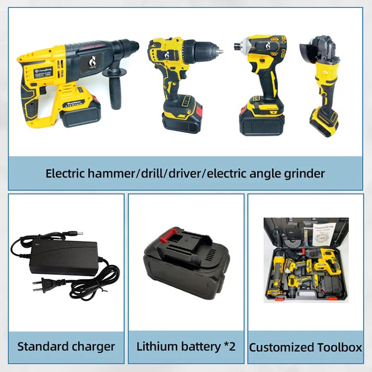 Libite Factory 21v Power Drills Tool Set Kit Portable Electric Cordless Brushless 18v Cordless Drill Lithium Battery Power Tools