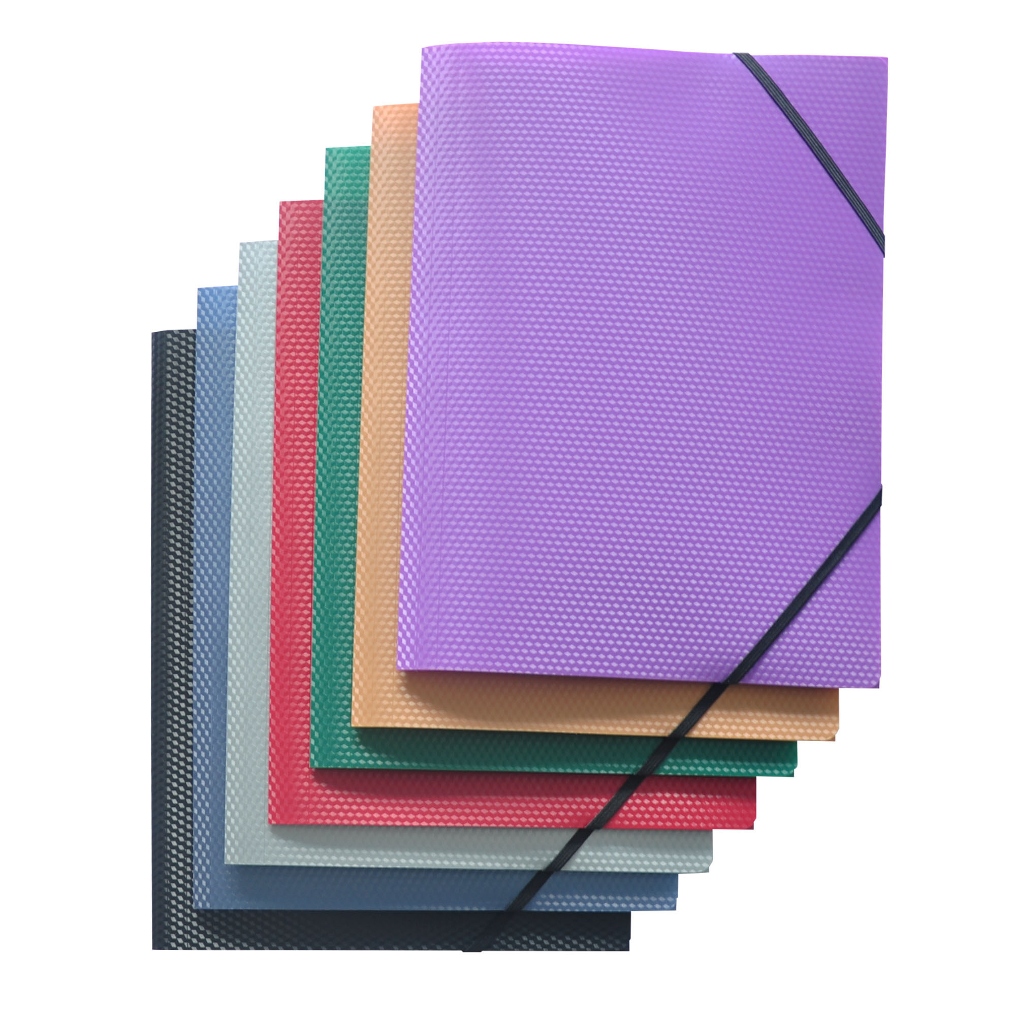 A4 Size File Folders with Elastic Band Closure 3 Flap Folder for Letter Size Documents Paper