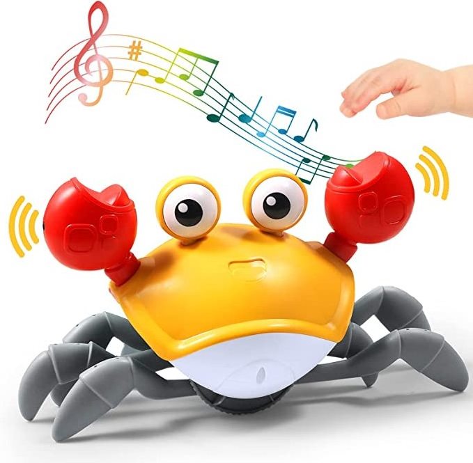 Crawling Crab Tummy Time Baby Toys Sensing Interactive Walking Dancing Toy with Music Sounds & Lights Infant Fun Birthday Gift