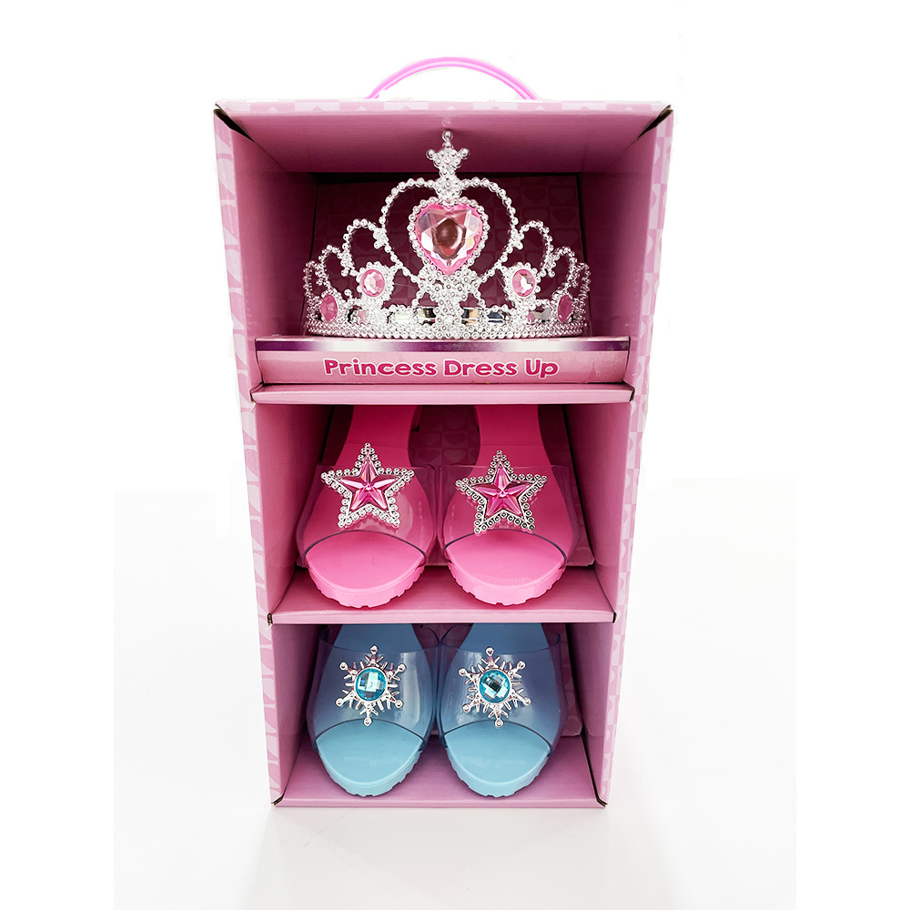 Hot Selling girls princess dress up set jewelry toy high heel shoes role play fashion accessories of crowns