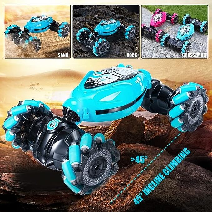 Remote Control Car with Lights and Music RC Toy 360 Degree Rotation Twist Car Gesture Sensing RC Stunt Car Carro De Juguete