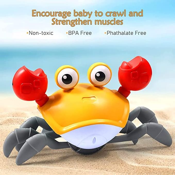 Crawling Crab Tummy Time Baby Toys Sensing Interactive Walking Dancing Toy with Music Sounds & Lights Infant Fun Birthday Gift