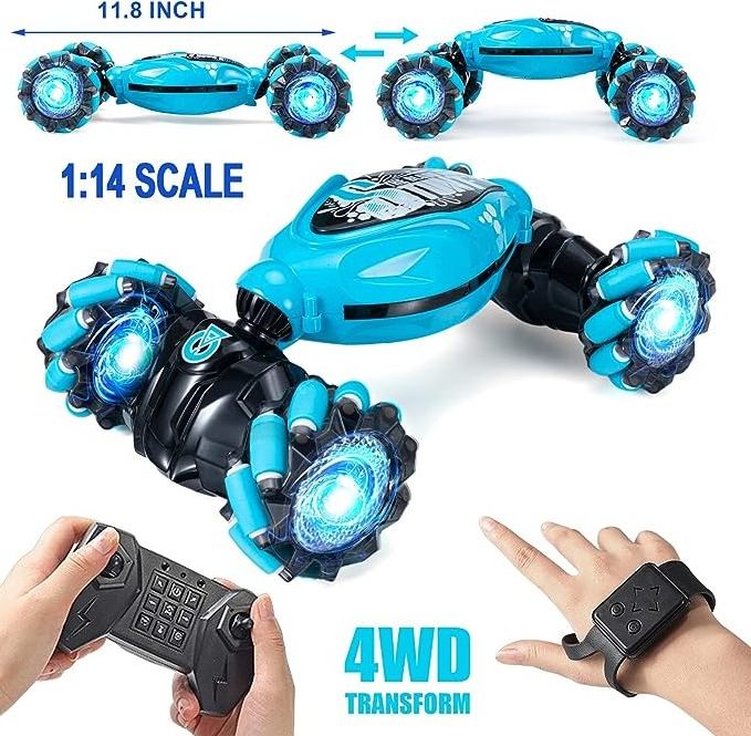 Remote Control Car with Lights and Music RC Toy 360 Degree Rotation Twist Car Gesture Sensing RC Stunt Car Carro De Juguete