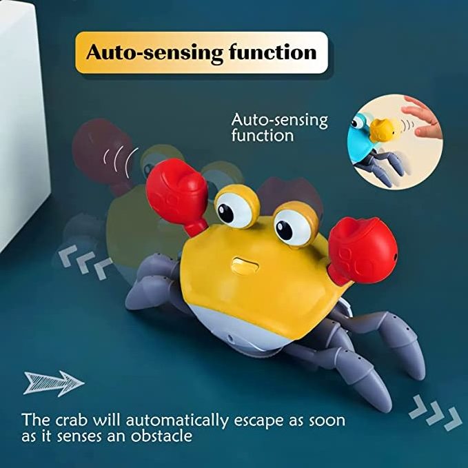 Crawling Crab Tummy Time Baby Toys Sensing Interactive Walking Dancing Toy with Music Sounds & Lights Infant Fun Birthday Gift