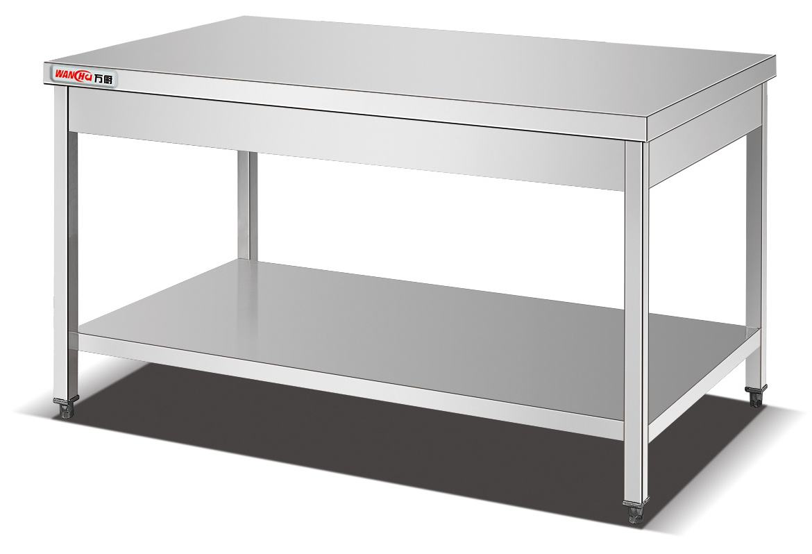 Commercial Kitchen 201/304 Stainless Steel Work Table Restaurant Kitchen Equipment Double Work Bench