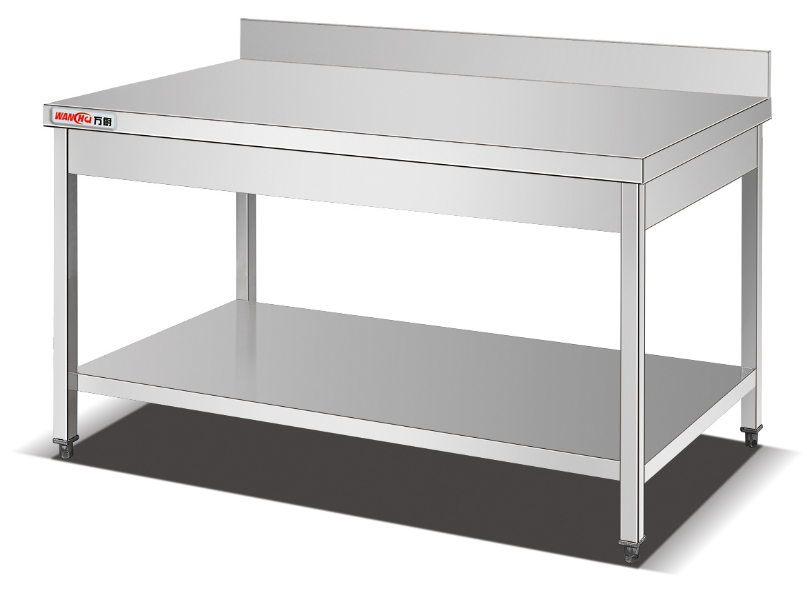 Commercial Kitchen 201/304 Stainless Steel Work Table Restaurant Kitchen Equipment Double Work Bench