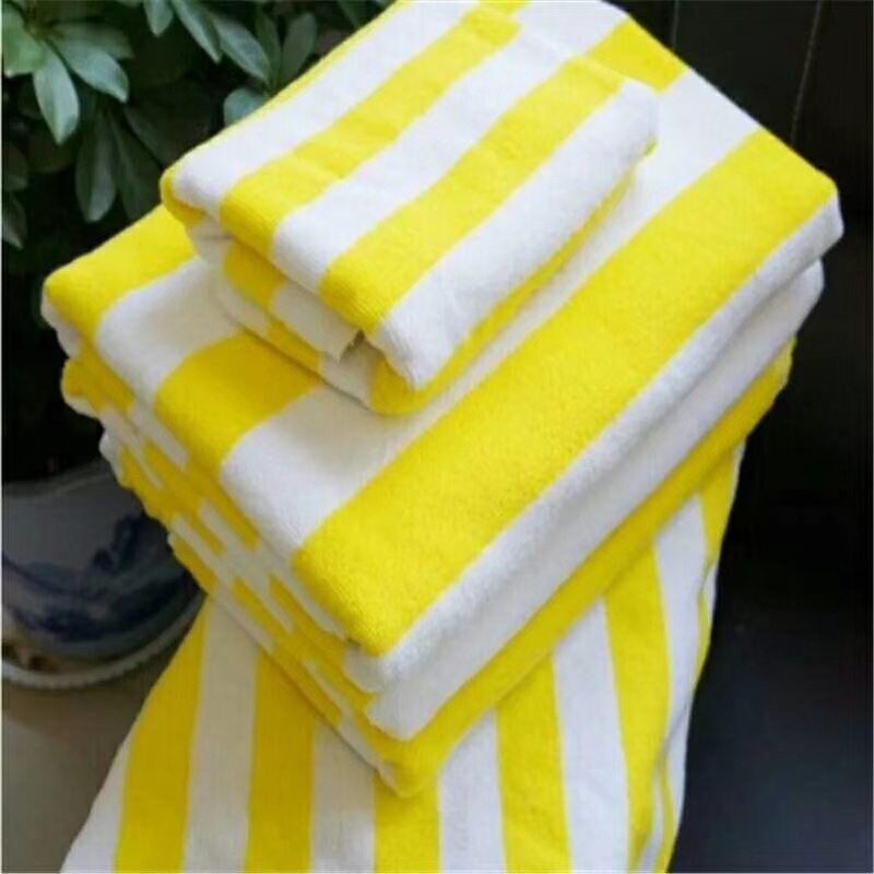 hotel 100% Cotton swimming pool towel Blue & White stripe beach towel