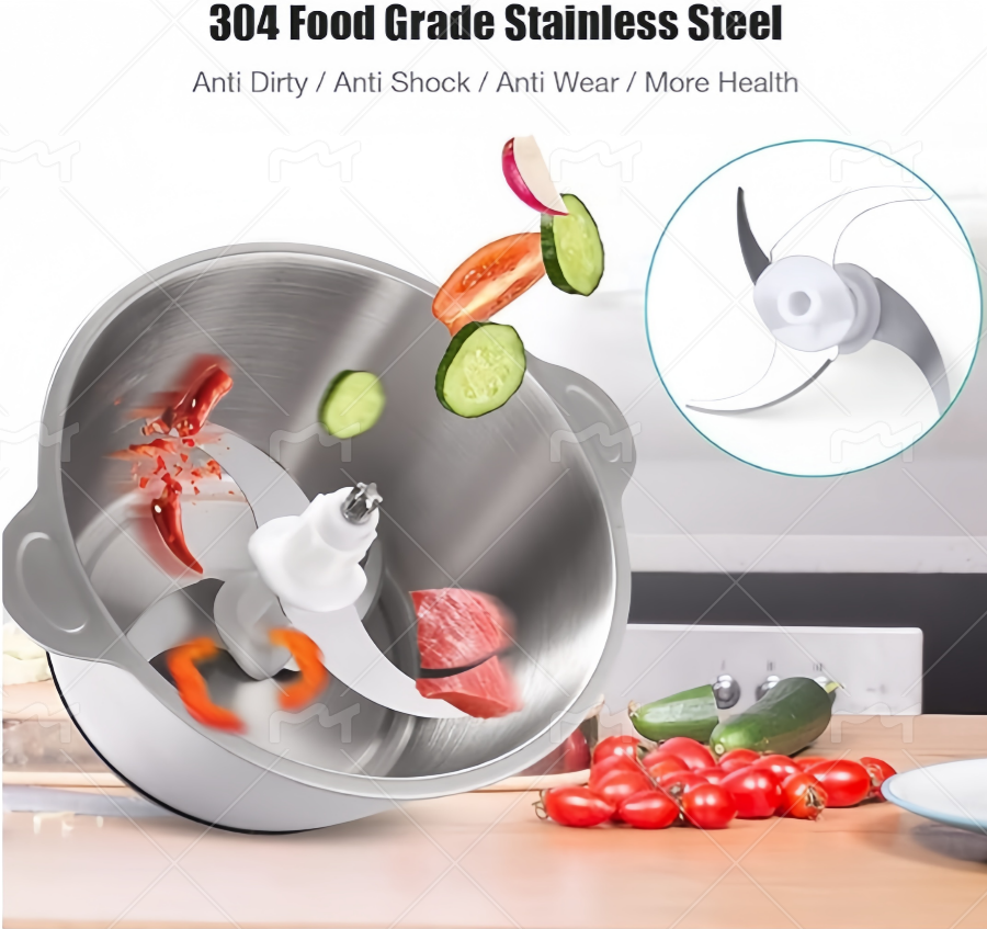 Meat Grinder Electric, Food Processor 2L Stainless Steel  Customize  Meat Blender Food Chopper Kitchen Food  Grinder