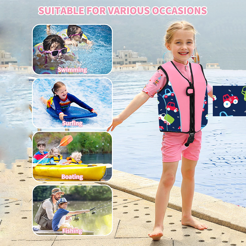 OEM ODM Service Kids Swim Vest Thin Neoprene Flotation Jackets Training Life Vest for Kids 5-8 Years