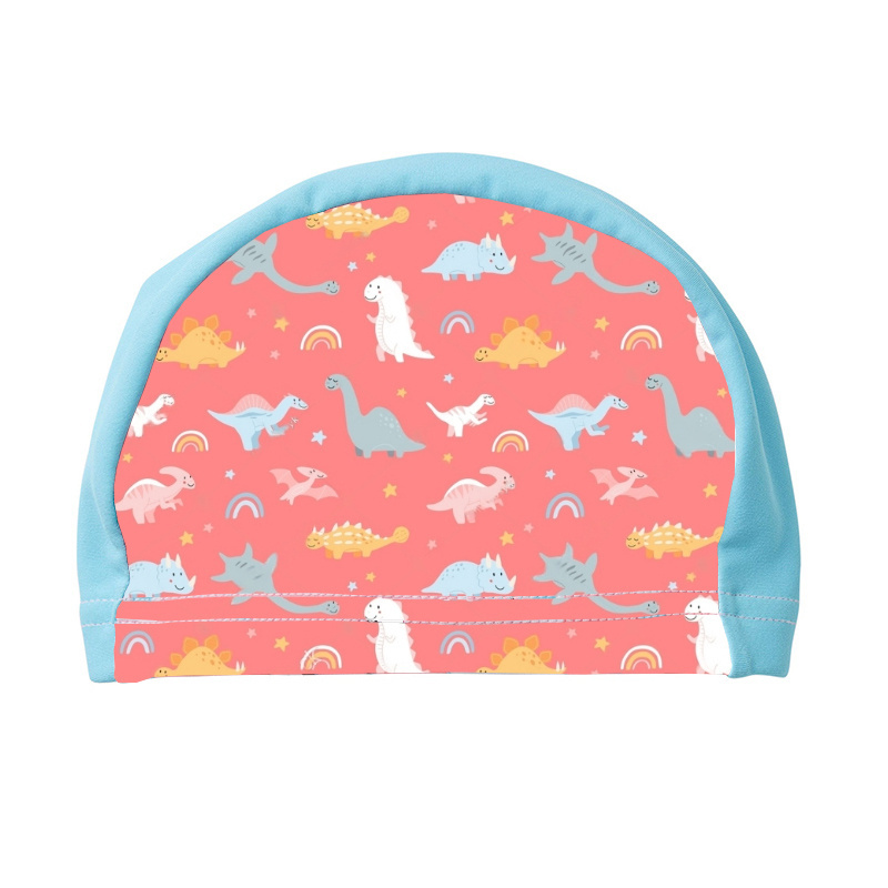 Hot Sale Children Pool Swimming Hat Custom Logo Printed Elastic Different Size Kids Lycra Swim Cap