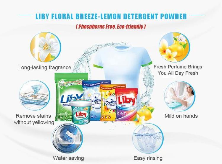 Factory Wholesale Price Bulk Production Jabon En Polvo Tetergente En Polvo Washing Powder Laundry Detergent Powder Liby