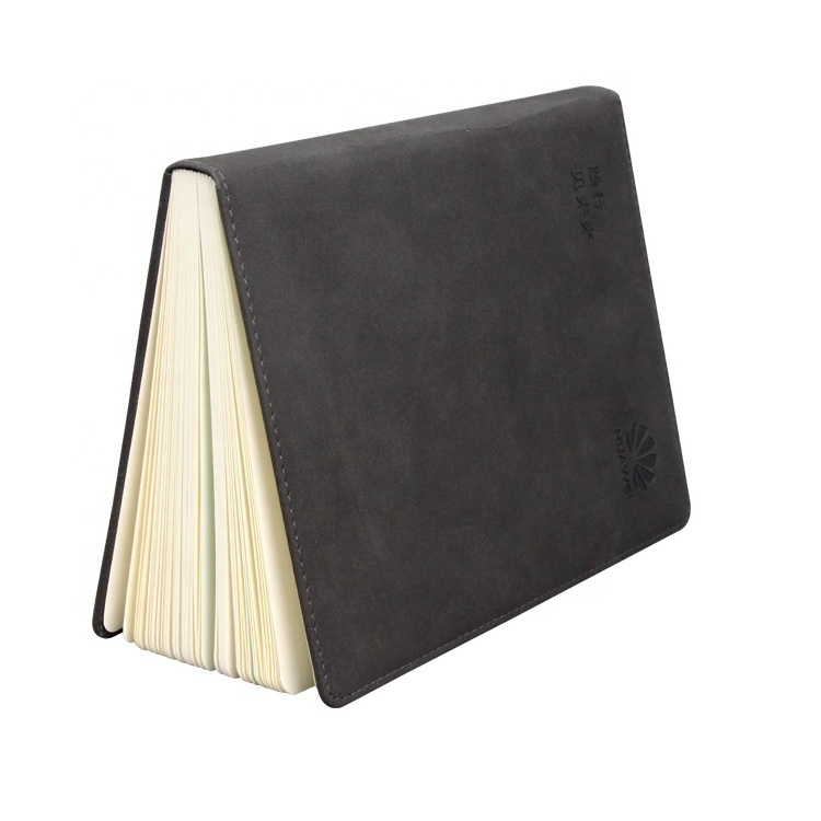 Manufacturer genuine leather notebook journal with high quality plush notebooks suede