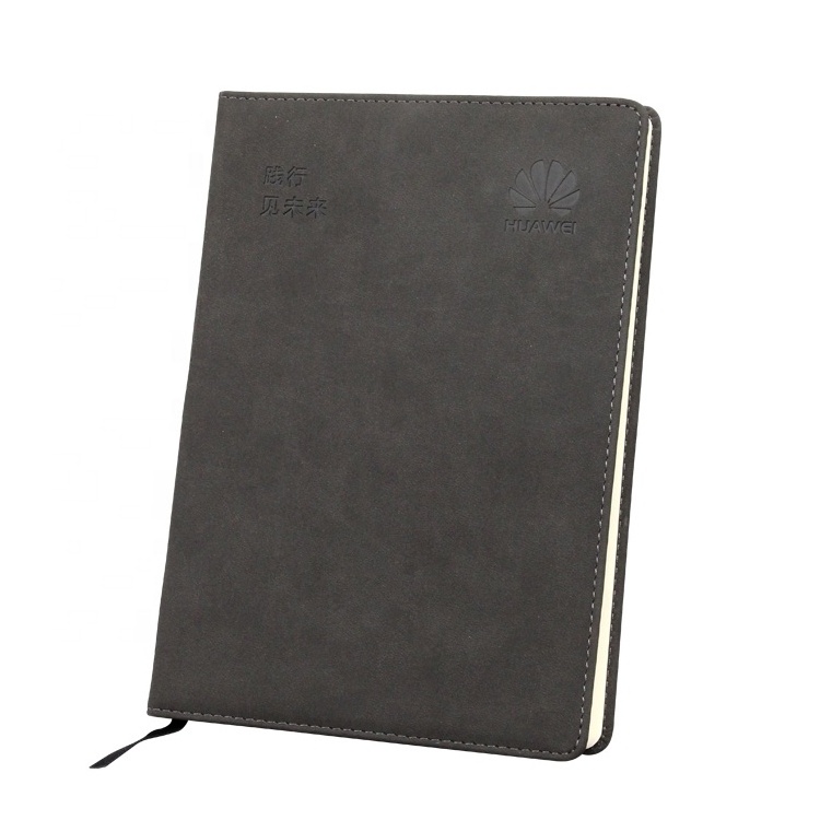 Manufacturer genuine leather notebook journal with high quality plush notebooks suede