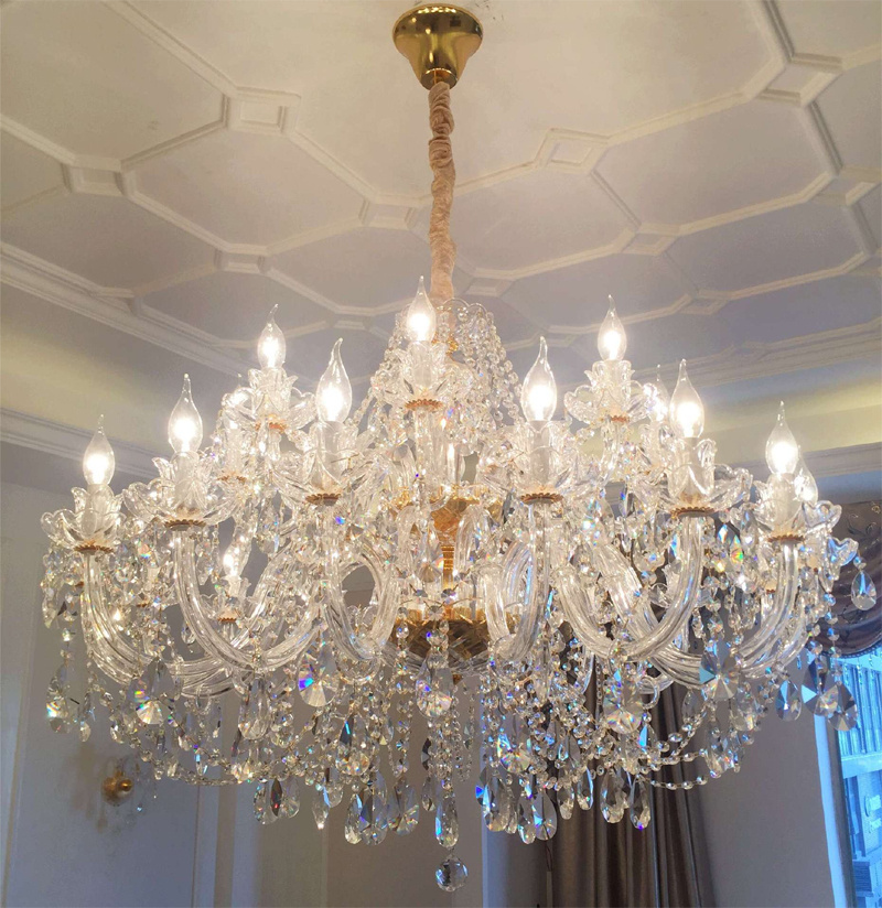 Gold Crystal Chandeliers Dining Room Bohemian Crystal Chandelier for Living Room Decorative Hanging Light Fixtures Chandeliers