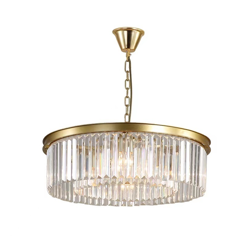 Modern Elegant Crystal Pendant Chandelier Hotel Living Room Flush Mount Round K9 Crystal Chandeliers Ceiling Lamp Light Fixtures