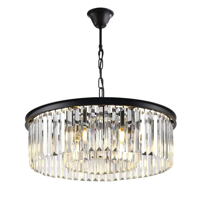 Modern Elegant Crystal Pendant Chandelier Hotel Living Room Flush Mount Round K9 Crystal Chandeliers Ceiling Lamp Light Fixtures