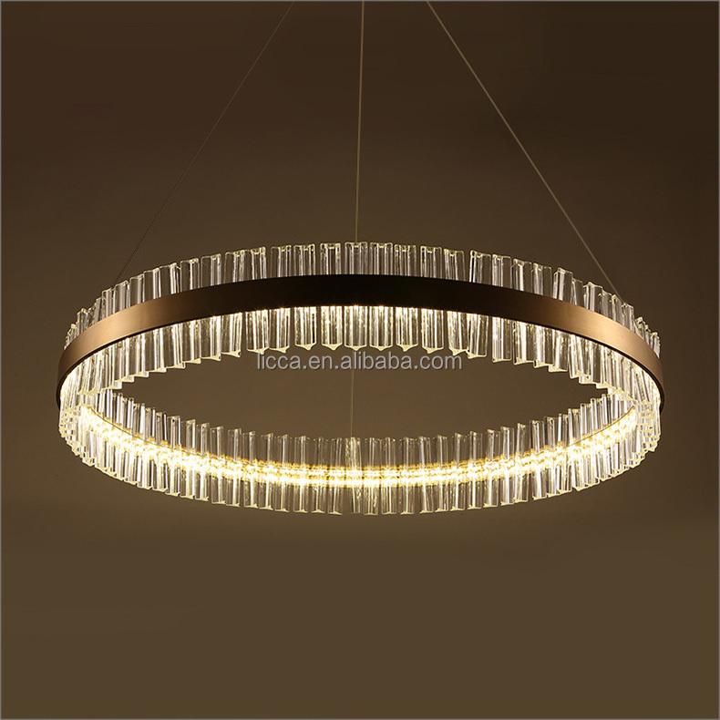 Modern Crystal LED Chrome Pendant Light Indoor Chandelier Decor Light Fixtures For Kitchen Dining Room Living Room Luxury Lamp