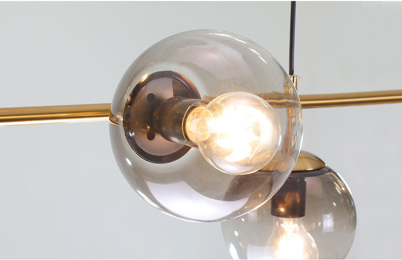 Modern Ceiling Pendant Lighting fixture Mid-Century Glass Globes Sputnik Pendant Lamp long LED Hanging Chandelier for kitchen