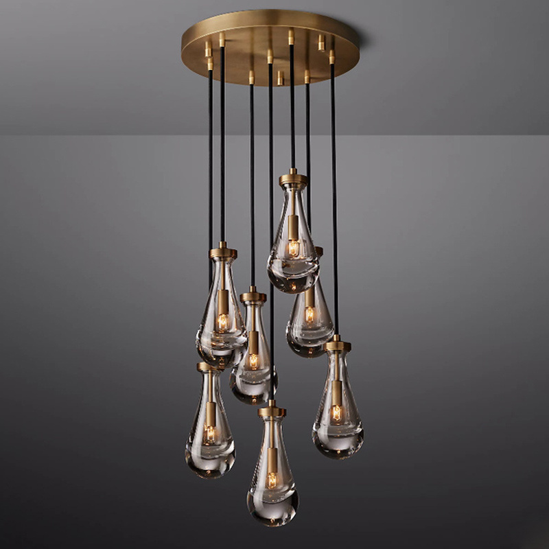 Modern Luxury Chandelier Crystal Pendant Lamp Postmodern Bedside Hanging light Living Room Villa Spiral Staircase Chandelier