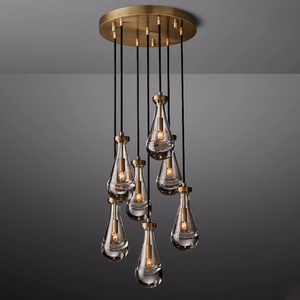 Modern Luxury Chandelier Crystal Pendant Lamp Postmodern Bedside Hanging light Living Room Villa Spiral Staircase Chandelier