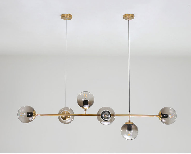 Modern Ceiling Pendant Lighting fixture Mid-Century Glass Globes Sputnik Pendant Lamp long LED Hanging Chandelier for kitchen